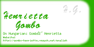 henrietta gombo business card